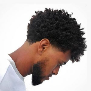 afro hairstyle for men with beard