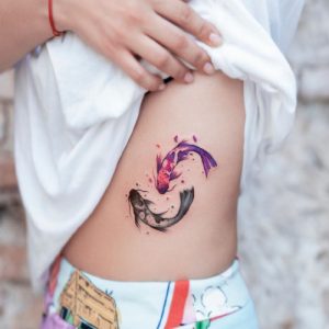 Koi Fish Watercolor Tattoo designs ideas colorful japanese irezumi
