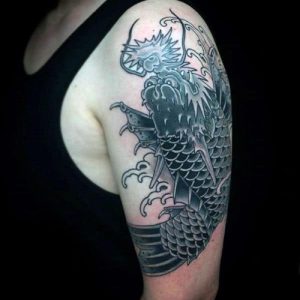 best japanese koi dragon tattoo on arm designs ideas