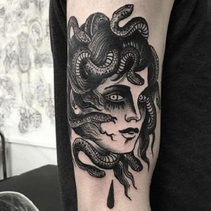 black grey medusa tattoo drawing designs