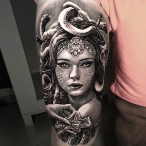 grey black medusa tattoo designs ideas