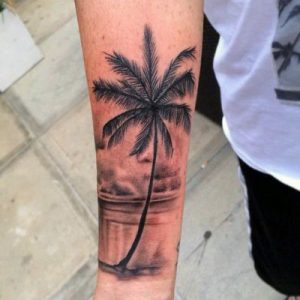 large palm tree tattoo design