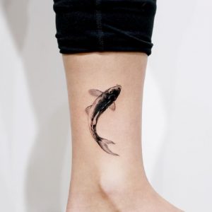 small koi fish tattoos for ankle