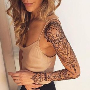 full sleeve henna tattoo designs for women