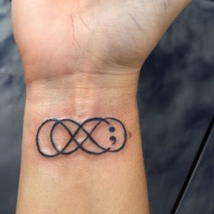 infinity semicolon tattoo design