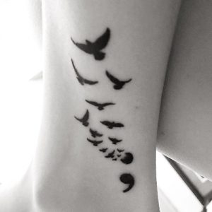 semicolon bird tattoo designs