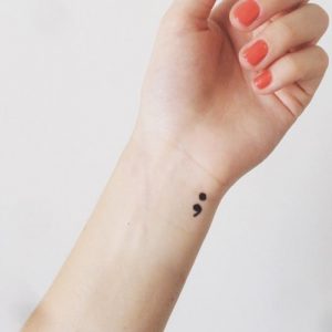 simple semicolon tattoo design for suicide awareness