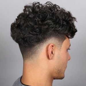 curly drop fade hairstyle for men short haircuts