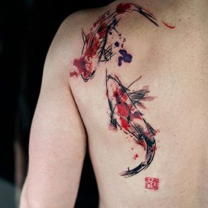 Watercolor Koi Fish Tattoos