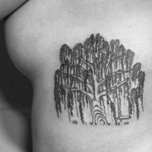 Willow Tree Tattoo Design Idea Inner side of body