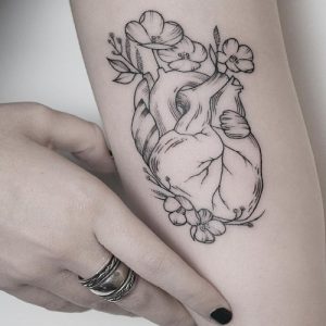 anatomical heart tattoos idea
