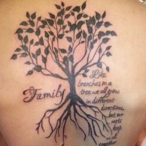 family tree tattoo on back