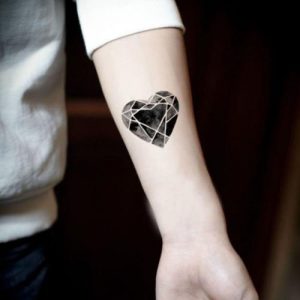 geometric black heart tattoo ideas