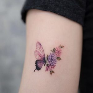 beautiful floral butterfly flower watercolor tattoo designs