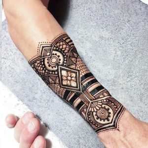 beautiful henna tattoo on forearm