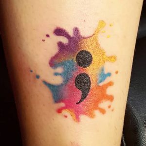 beautiful watercolor semicolon tattoos on wrist project semicolon