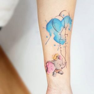 dumbo elephant watercolor tattoo designs