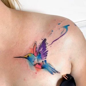 hummingbird watercolor tattoo designs