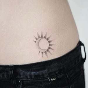 moon and sun tattoo designs on waist