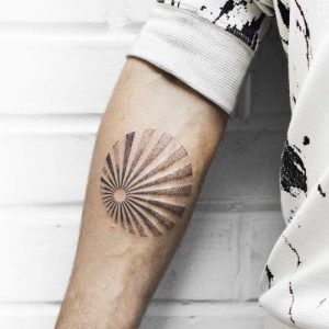 rising sun tattoo designs ideas on forearm