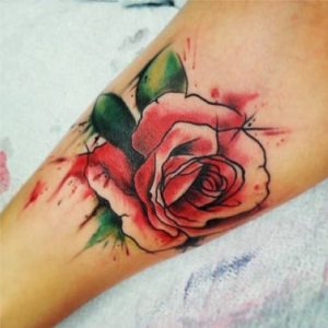 rose watercolor tattoo designs