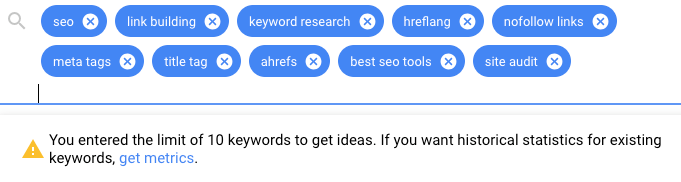 how to use google keyword planner using seed keywords