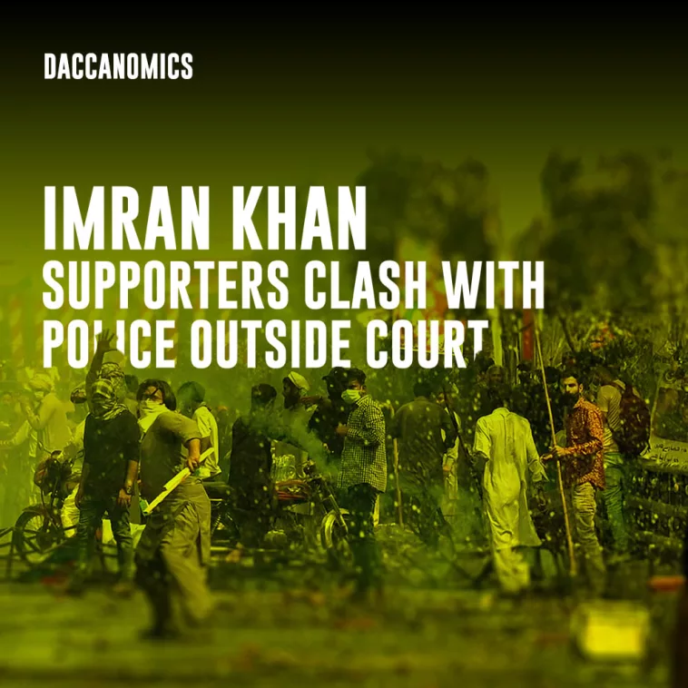 imran khan supporters clashes with police outside court